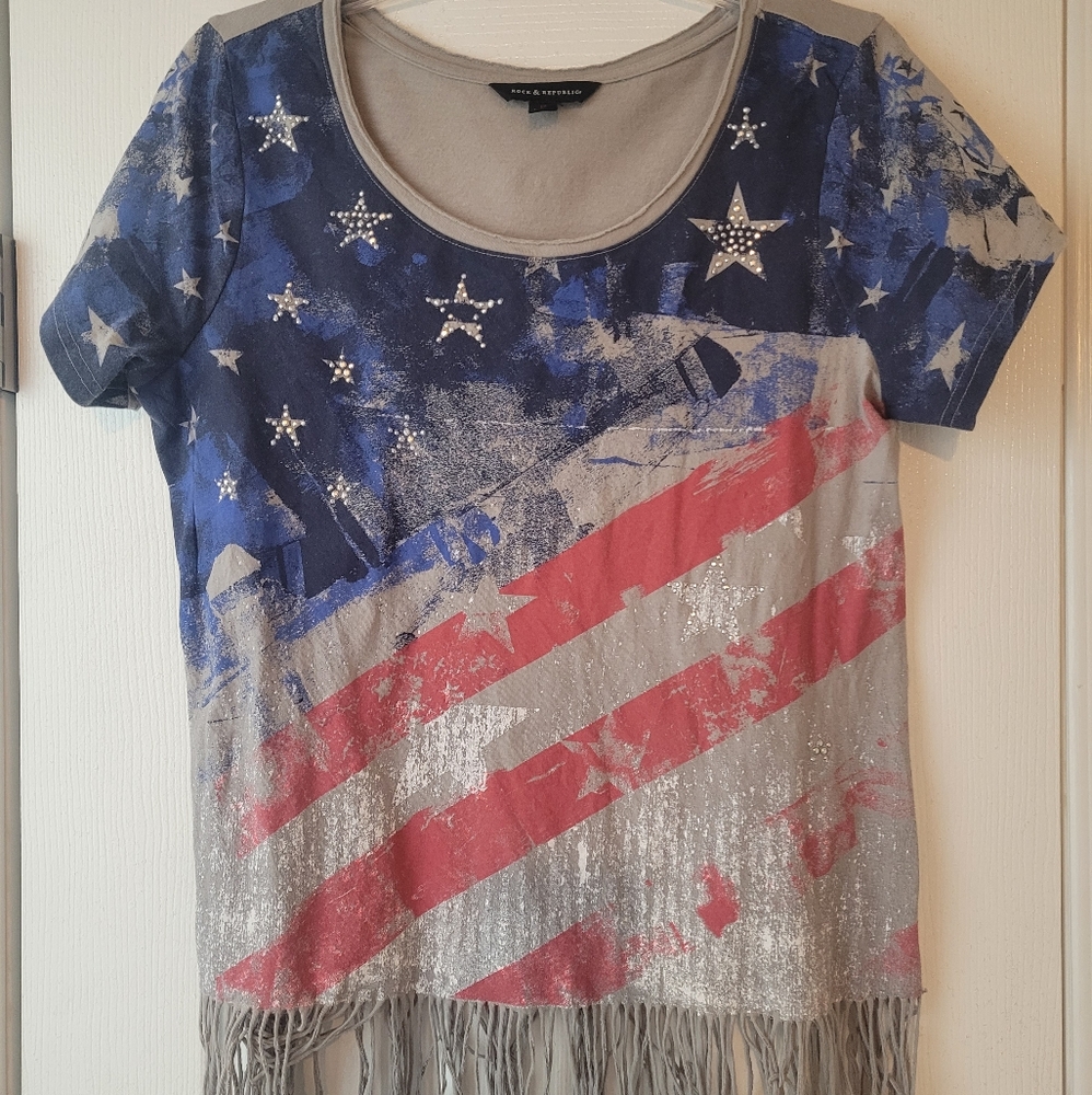 Ladies Flag Shirt, sz Med